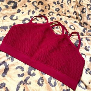 Burgundy halter crop top trippy retro vintage styled
